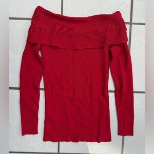 INC Women's Off-Shoulder Red Sweater size Small